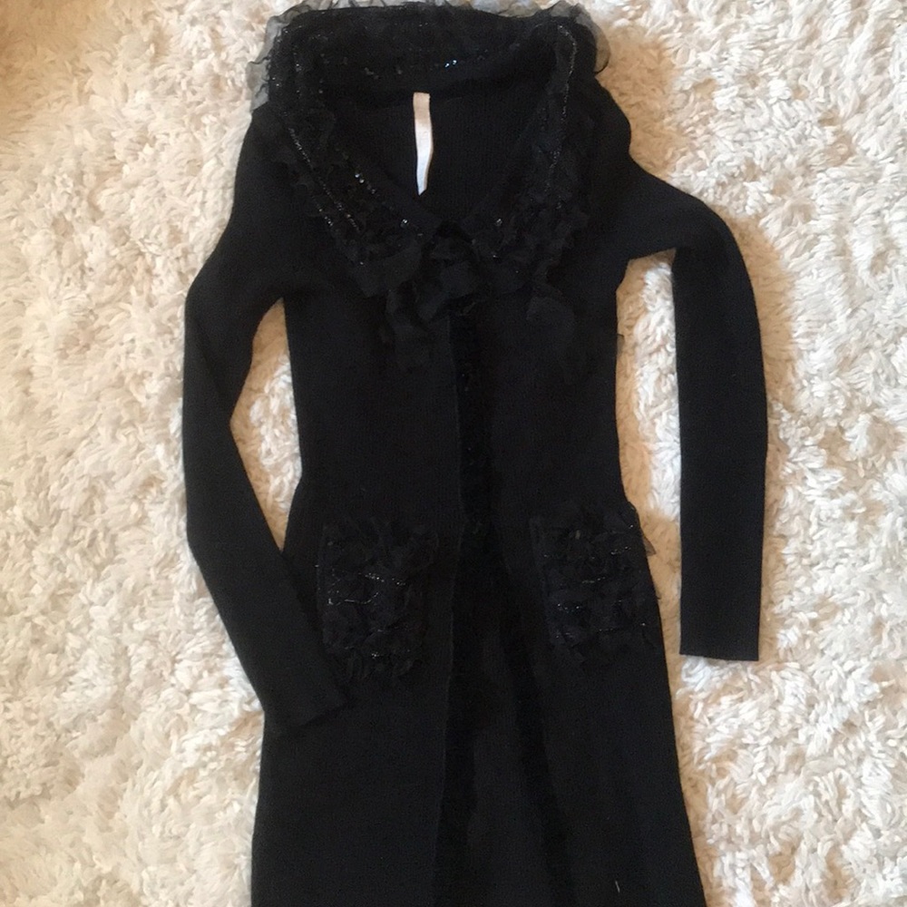 Long black Italian brand sweater